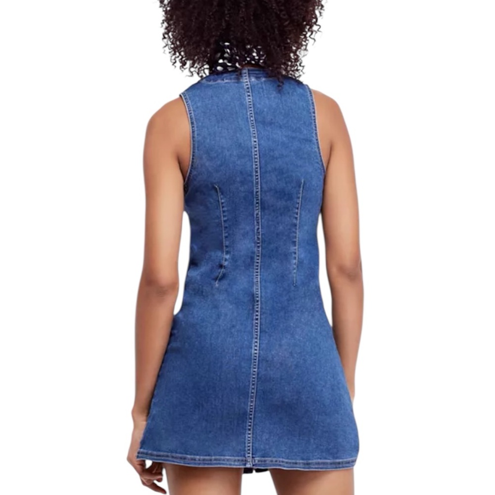 Free People Wandering Star Denim Mini Dress - Picture 2 of 5
